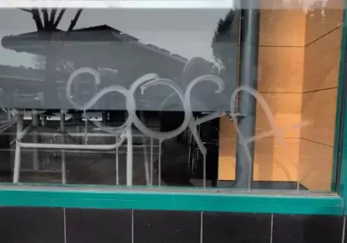 Acid Etched Graffiti Removal Before & After (April 2026)