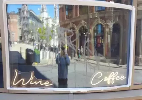 Acid Etched Graffiti Removal to Curved Panel Before & After (April 2026)