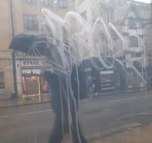 Acid Etched Graffiti Damage