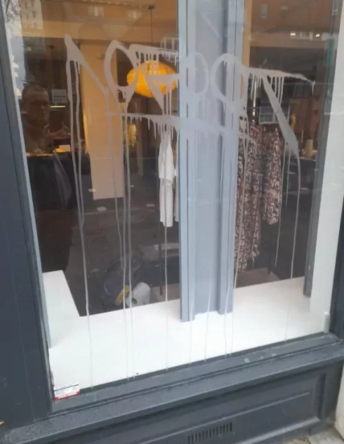 Graffiti Damage on Glass